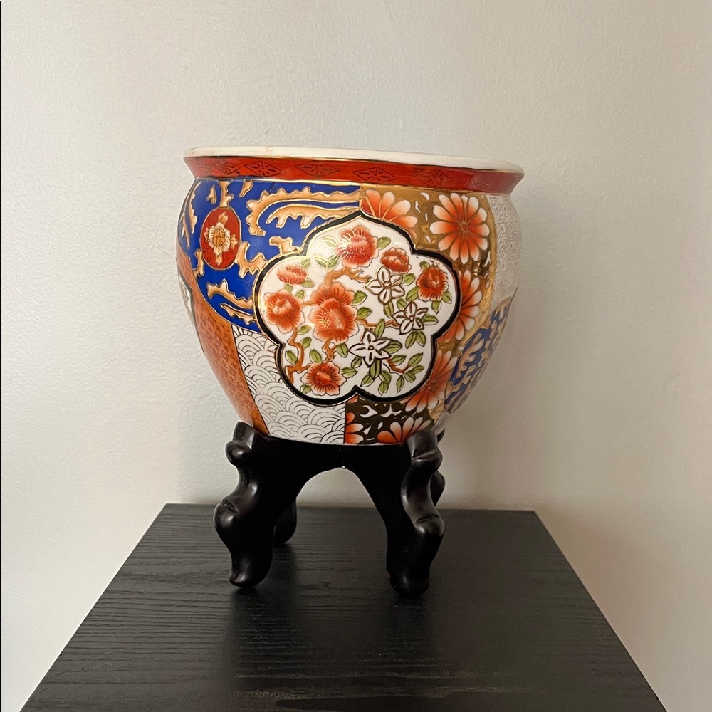Elegant Multicolor Ceramic Planter with Stand